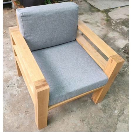 ChunKy Oak : Ghế Sofa Đơn Gỗ Sồi Kèm Nệm
